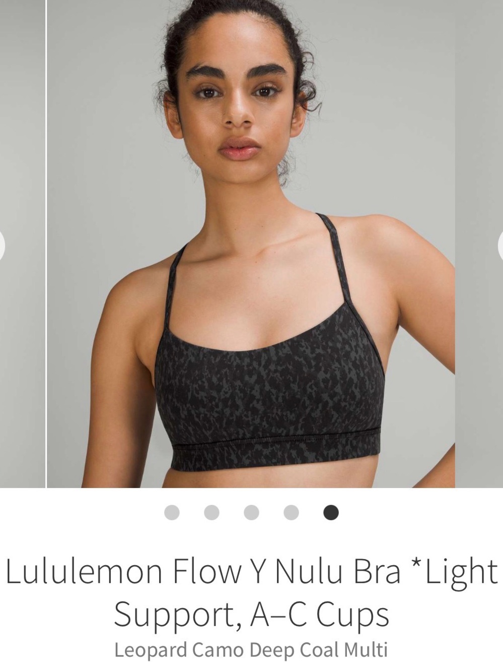 lululemon athletica Flow Y Nulu Bra - Deep Coal Multi (Black)